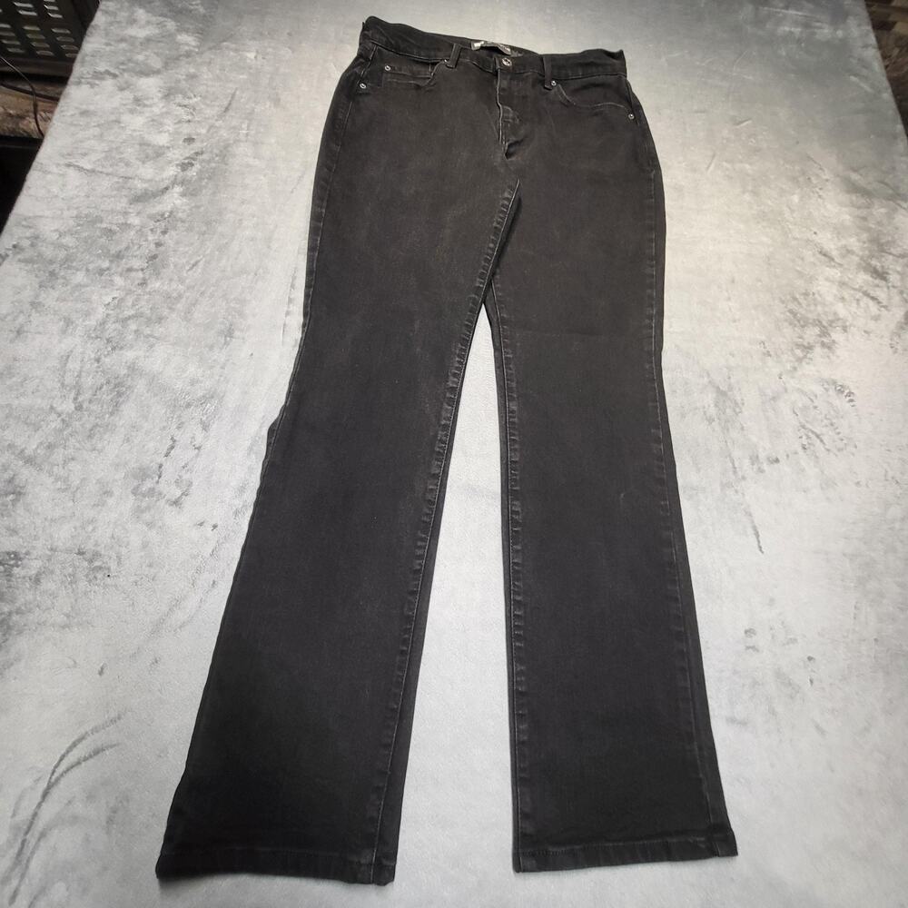 Levis 505 Jeans Womens 6 Black Straight Leg Stretch Zip Stretch Denim